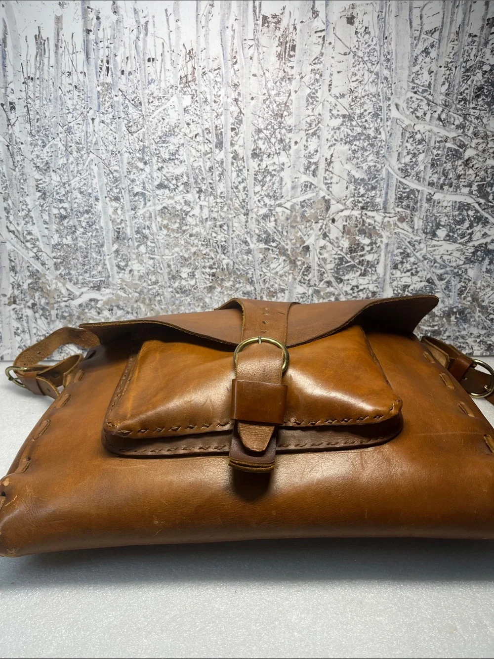 Vintage Leather Handmade Messenger Bag